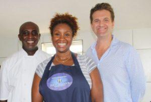Picture caption: (L to R) Leo Beckles, Cobblers Cove Chef and Market Tours Coordinator, Andrea Power of Hatchman's Premium Cheeses and John Farrand, Managing Director of the Guild of Fine Food.